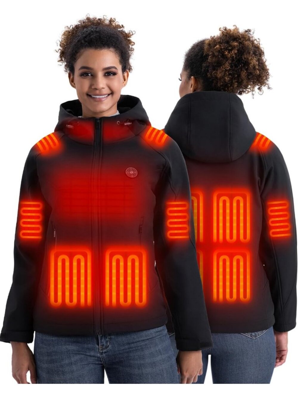 Heated Women's Softshell Jacket - Waterproof Electric Coat for Hiking & Outdoor